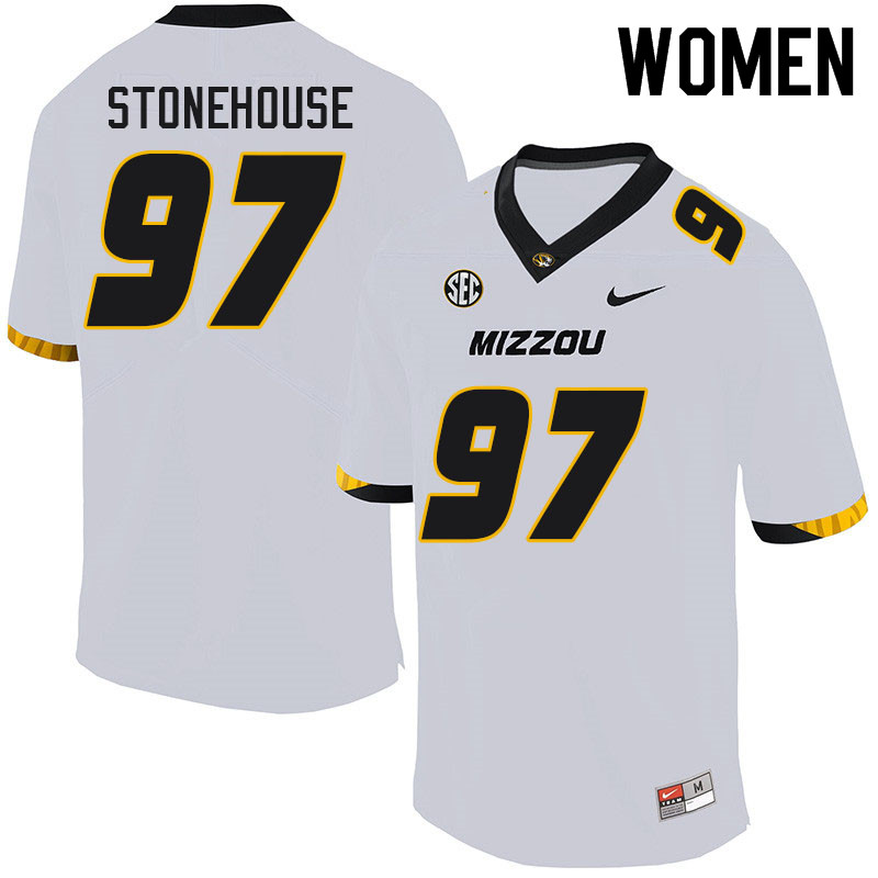 Women #97 Jack Stonehouse Missouri Tigers College Football Jerseys Sale-White